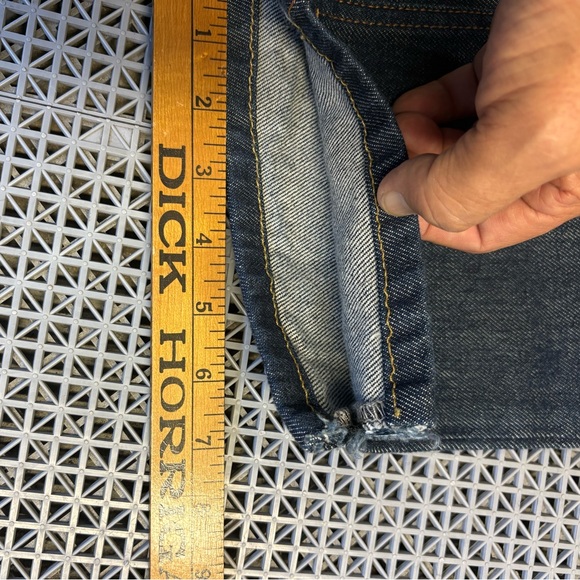 Levi's 501 Button Fly Straight Leg Dark Wash Denim Jeans - Picture 13 of 15